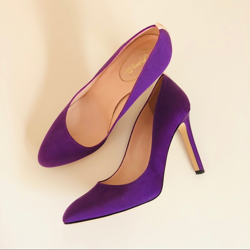SJP Lady 10mm heels in purple, size 8.5